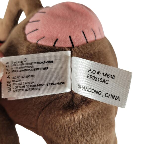 Fiesta Furrybones Plush Monkey Skeleton 9" Brown Red Scarf Stuffed Animal Toy - Picture 16 of 16